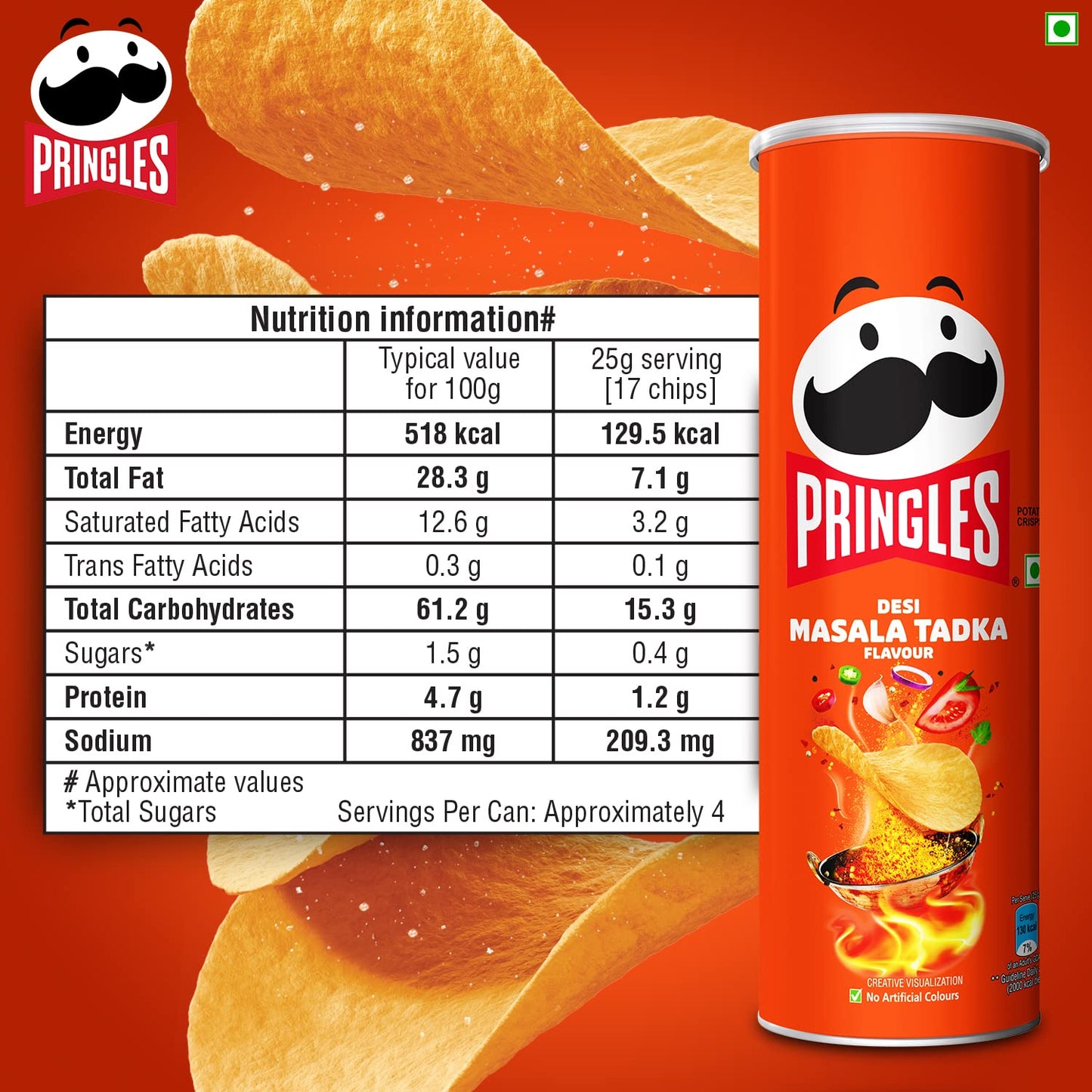 Pringles Flavoured Chips 165g