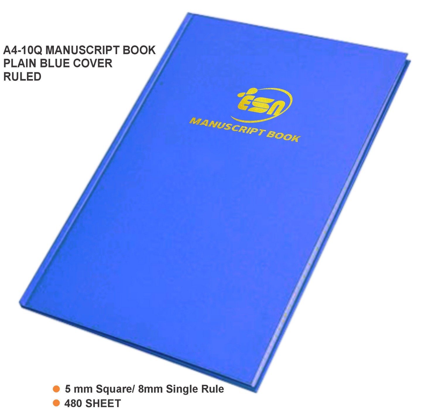 A4-10Q Manuscript Book Blue/Marb
