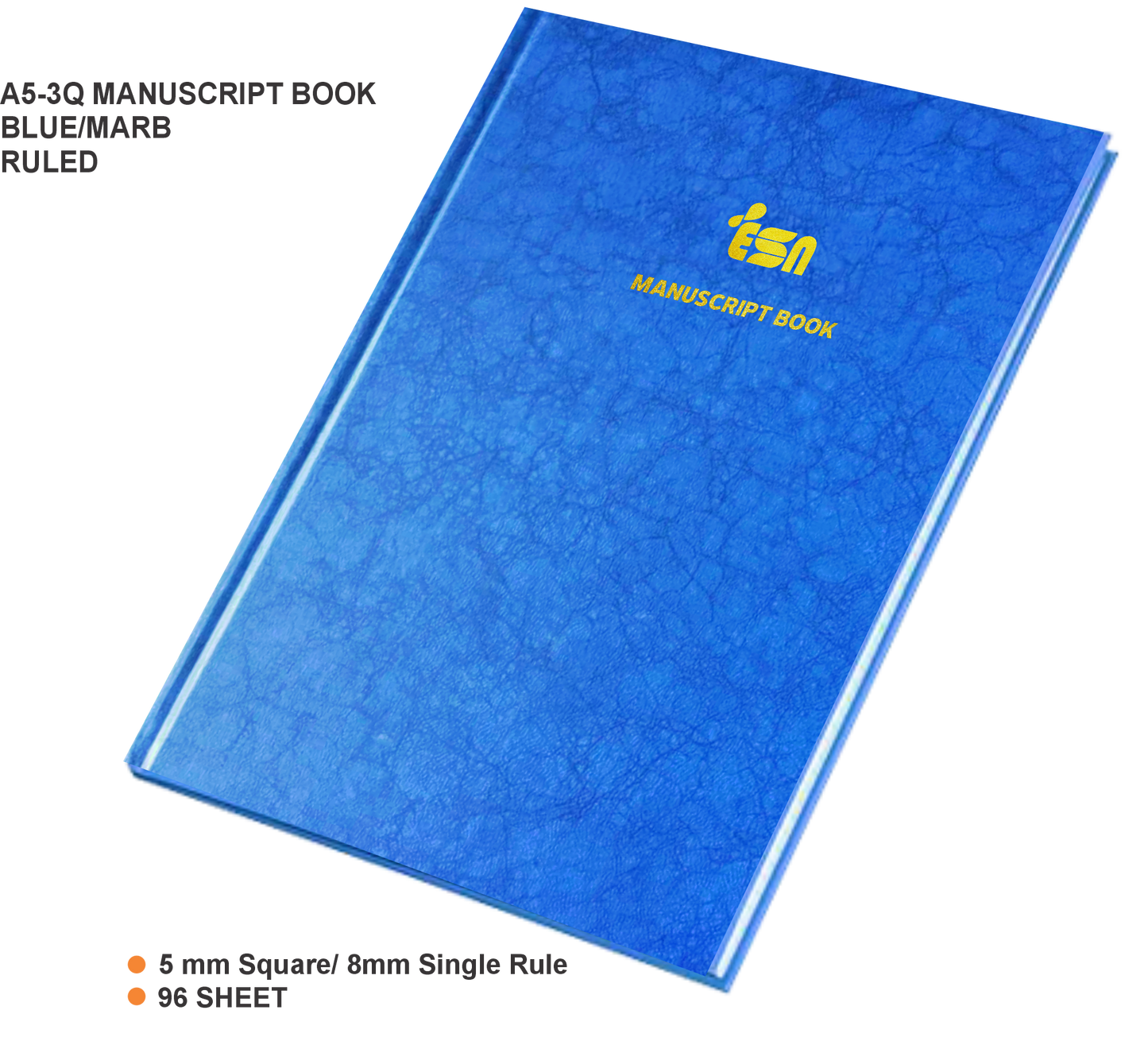 A5-3Q Manuscript Book Blue/Marb