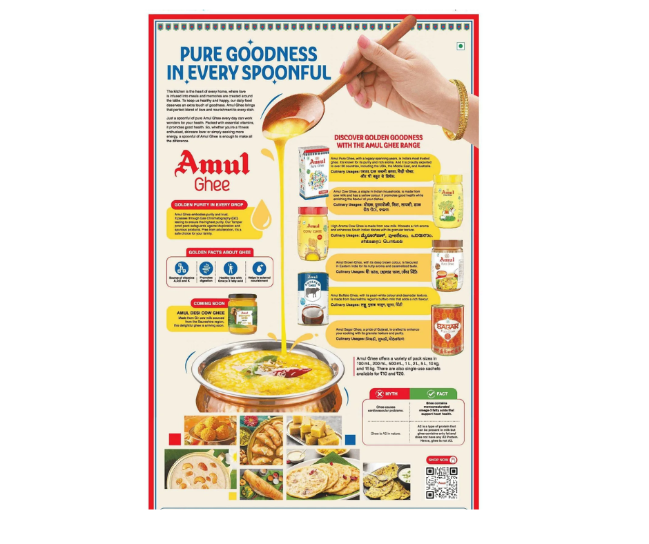 Amul Pure Cow Ghee 500ml 452g