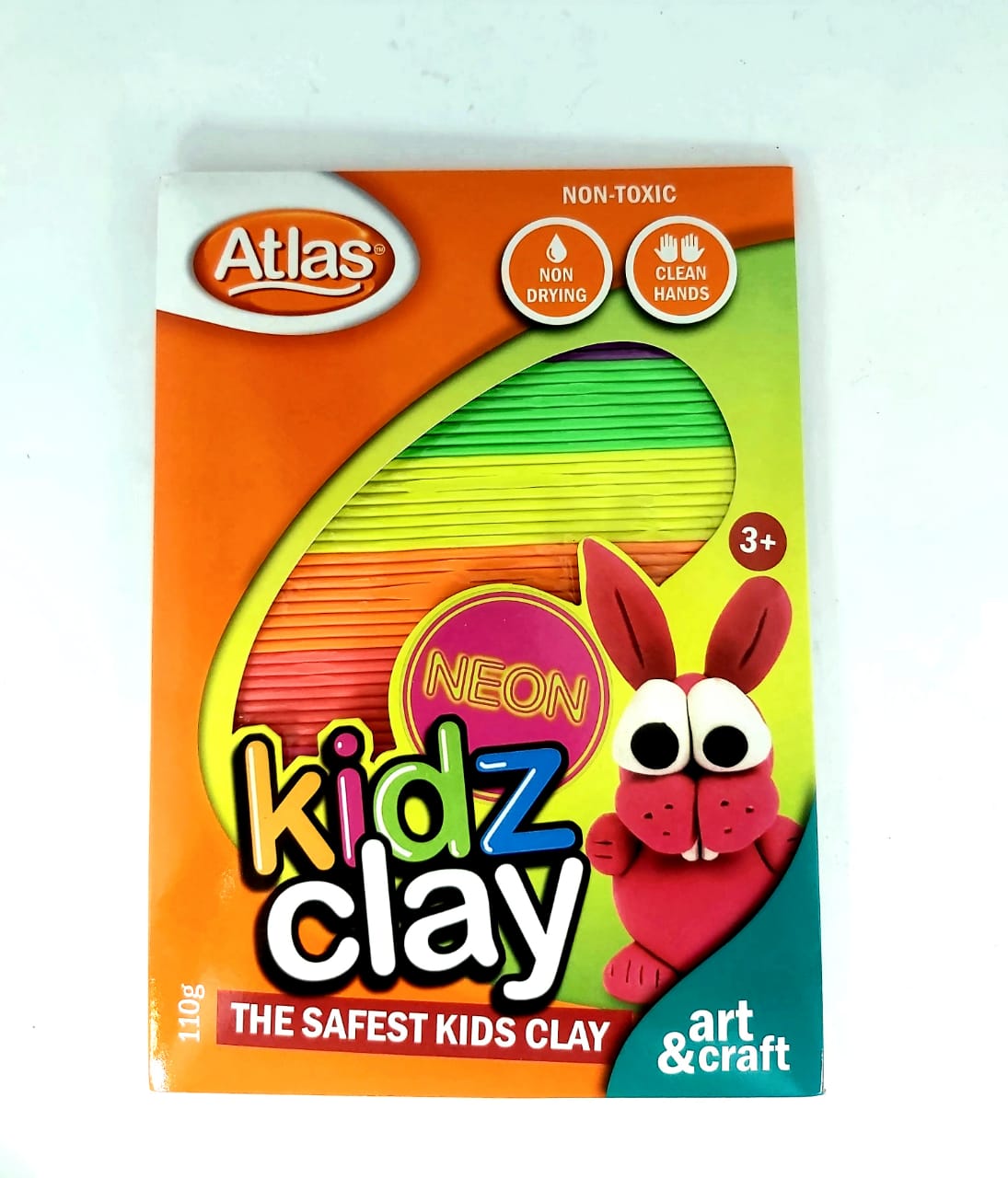 ATLAS KIDDY CLAY NEON 8 COLOURS 110G