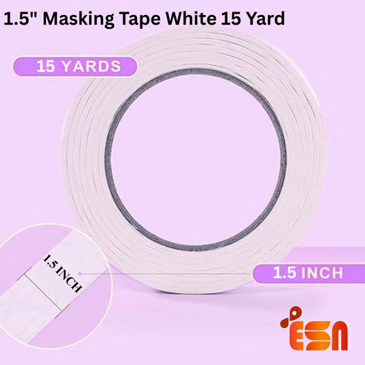 1.5" Masking Tape White 15 Yard