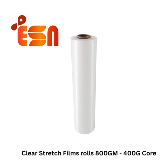 Clear Stretch Films Rolls 800gm - 400g Core (gross including 800gm core)