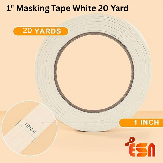 1" Masking Tape White 20 Yard