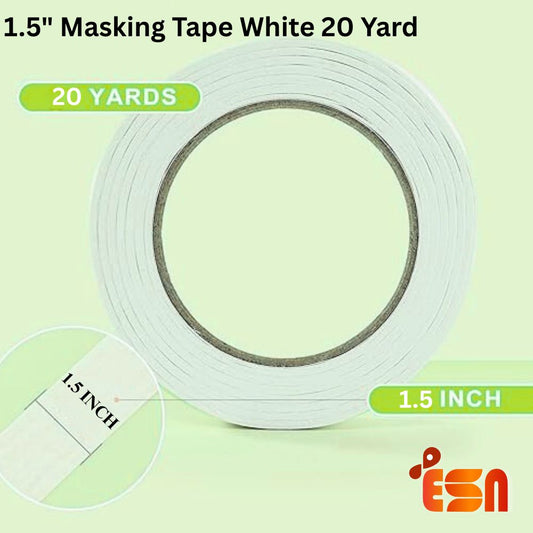 1.5" Masking Tape White 20 YARD