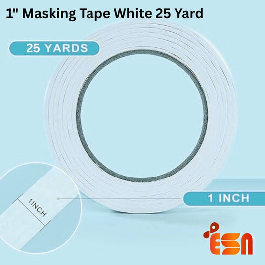 1" Masking Tape White 25 Yard