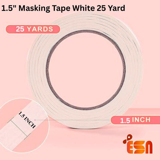 1.5" Masking Tape White 25 Yard