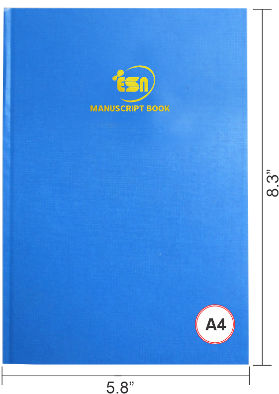 A4-4Q MANUSCRIPT BOOK BLUE/MARB