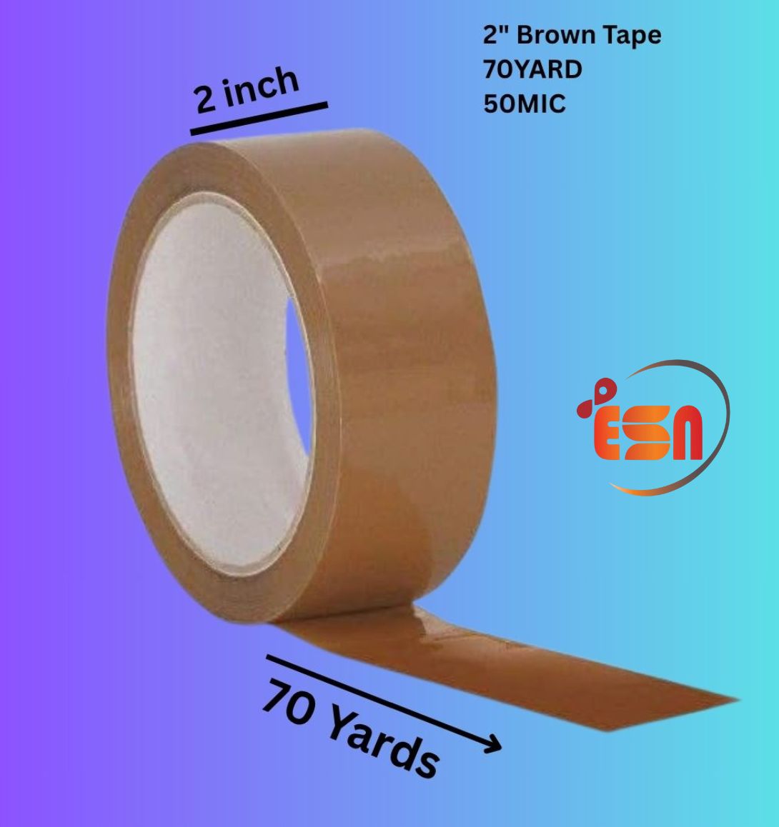 2" BROWN Tape 70YARD /50MIC