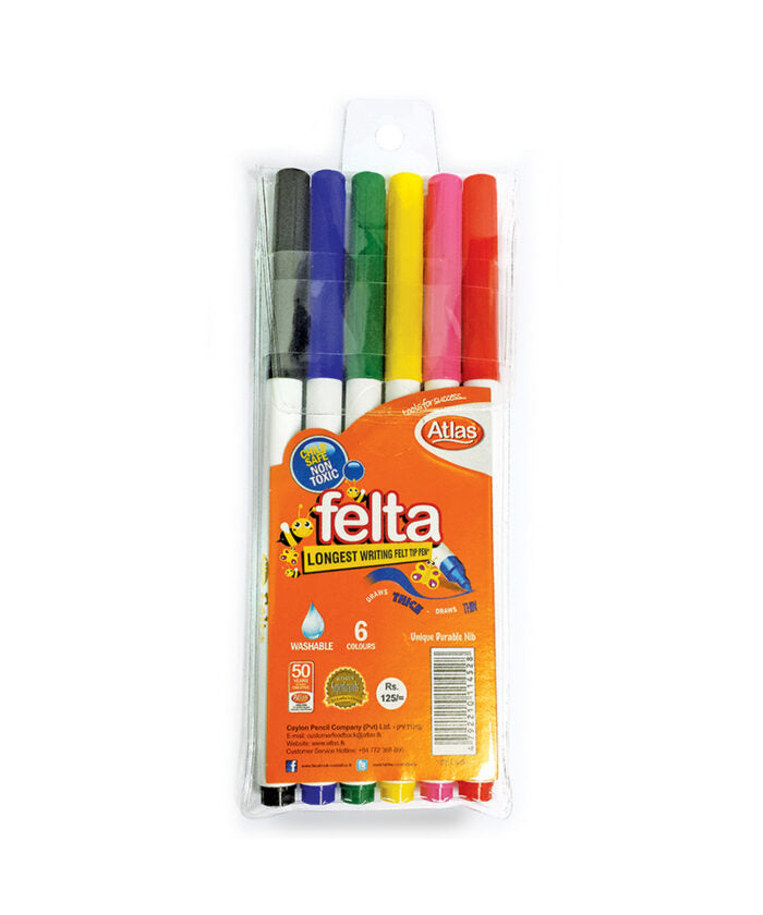 ATLAS COLOUR PEN FELTA 6 COLOURS