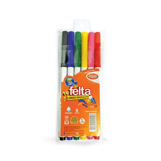 ATLAS COLOUR PEN FELTA 6 COLOURS